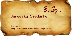 Bereszky Szederke névjegykártya